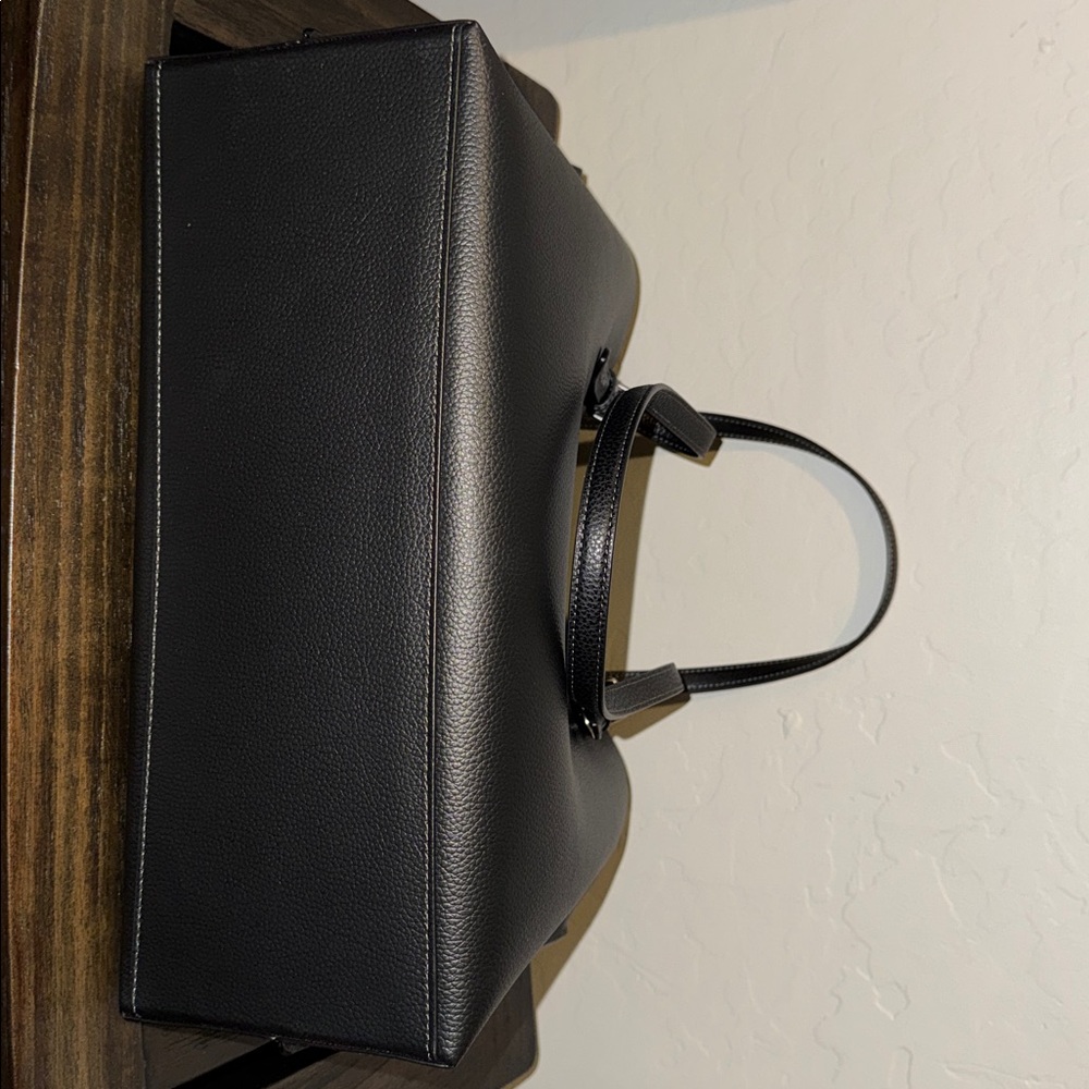 Coach Black Leather Tote with Burgundy Interior - Picture 8 of 8